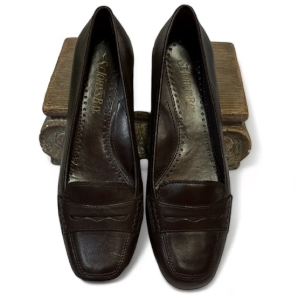 St. John Bay Brown Penny Loafer Slip Ons Ladies Size 6 1/2 NEW NWOT